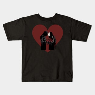 Valentines Day, black metal, minimalistic heart, norwegian black metal Kids T-Shirt